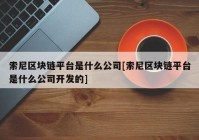 索尼区块链平台是什么公司[索尼区块链平台是什么公司开发的]